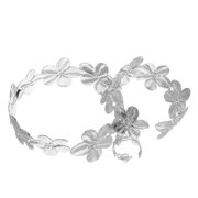 LOLIPPYY Boho Floral Open Bracelet Set, Artistic Alloy Jewelry for Women and Girls, Trendy Bohemian Style Accessories