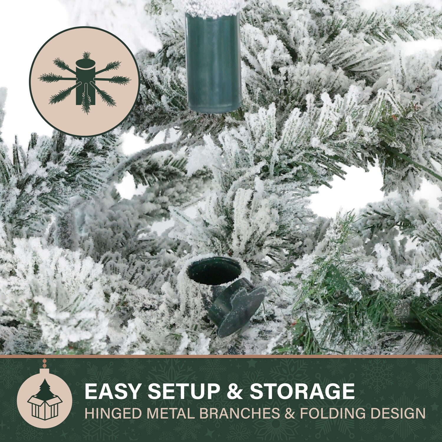 Fraser Hill Farm 10-Ft Flocked Mountain Pine Artificial Christmas Tree, FFMP010-0SN