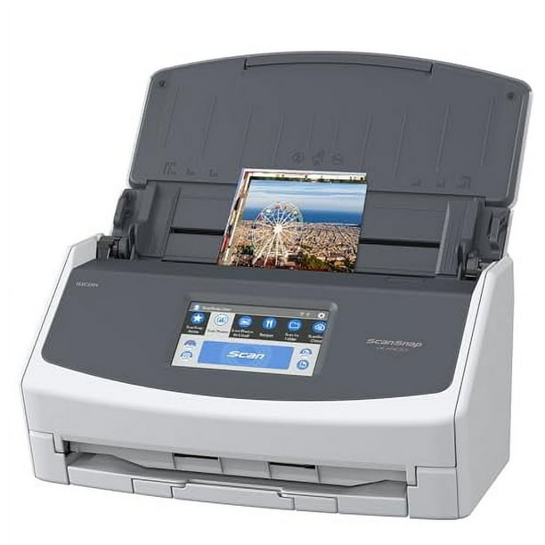 Escáner de fotos y documentos ScanSnap iX1600, inalámbrico o USB, de alta velocidad, compatible con la nube, pantalla táctil grande, alimentador automático de documentos, para Mac o PC, color blanco