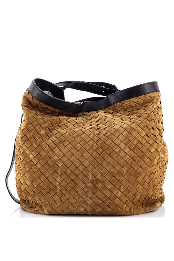 Pre-Owned Passenger Bag Intrecciato Suede Large By Rebag