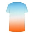 thumbnail image 4 of HAPIMO Women's Fashion Shirts Short Sleeve Tees Comfy Casual Loose Blouses Crewneck T-shirt Gradient Color Print Tops Pleat for Leggings Clothes for Girls Orange S, 4 of 4