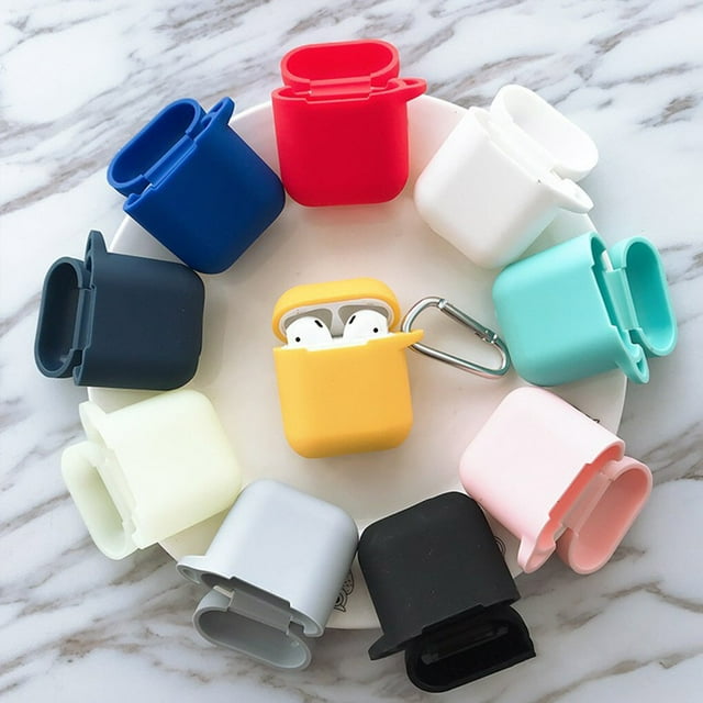 Earphone Charging Case Protector Anti-lost Silicone Solid Color AirPods Charging Design Protective Cover Replacement For AirPods