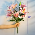 thumbnail image 5 of ZZ Artifical Lily Flowers, Long Stem Artificial Stargazer Lilies with 9 Heads Full Bloom Lily & 3 Lily Buds-Faux Tiger Lily Bouquets., 5 of 7