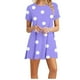 thumbnail image 1 of Vestidos de Verano de Mujer Cuello Redondo Manga Corta Impreso, Ligero Y Cómodo Vestidos Casuales para Mujeres, 1 of 4