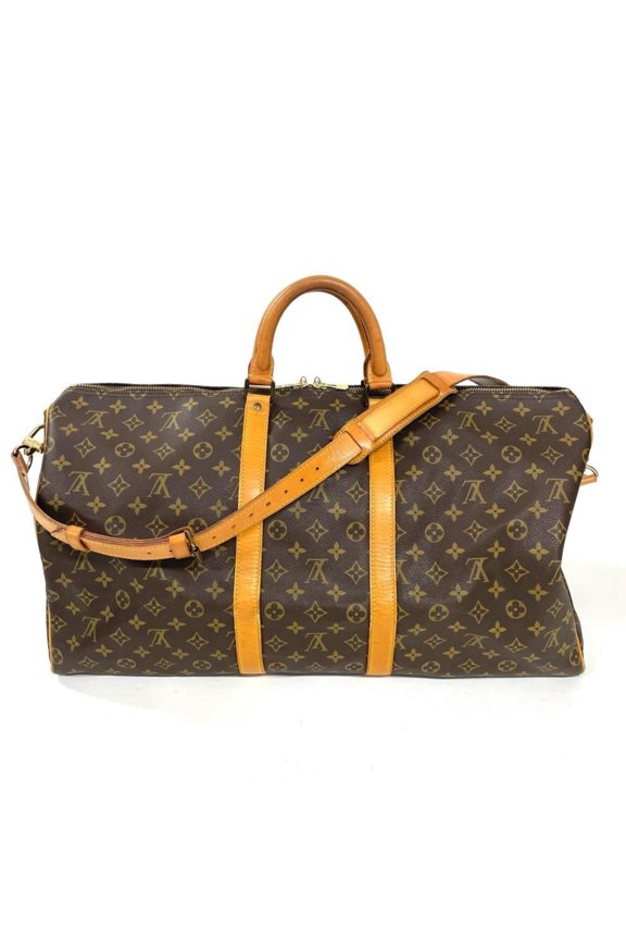 Pre-Owned Louis Vuitton Keepall 55 Bandoulire Boston Bag, Monogram Canvas, M41414, Brown,...