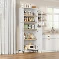 thumbnail image 5 of 71 inch Tall Storage Cabinet, Kitchen Pantry 5 Tier Bathroom Cabinet with 4 Doors Adjustable Shelves for Kitchen, Dining Room, Bathroom, 5 of 8