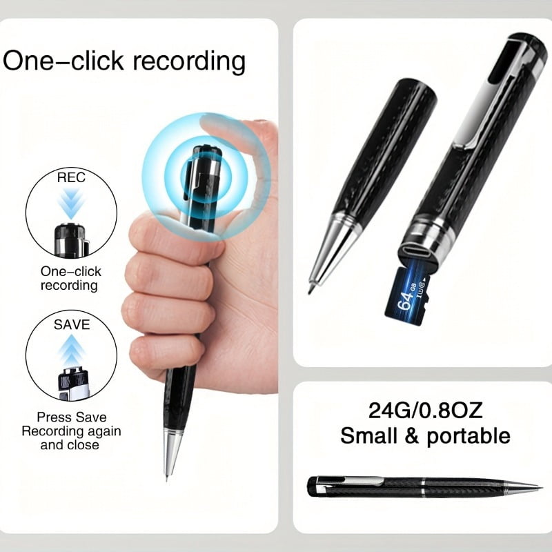 Professional Noise-Canceling Digital Voice Recorder - 32GB MP3 Player, Voice Control, One-Touch Recording for Students & Journalists