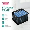 thumbnail image 2 of Sterilite Stackable Plastic Storage Crate Bin Organizer Box, Black, 6-Pack, 2 of 9
