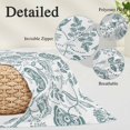 thumbnail image 6 of Boho Teal Green Floral Queen Size Pillow Cover, Pillowcase Protectors with Zipper, Breathable Decorative Throw Pillow Case Cover, Vintage Farmhouse Paisley Leaf Pillow Shams for Couch Sofa 20x30Inch, 6 of 8