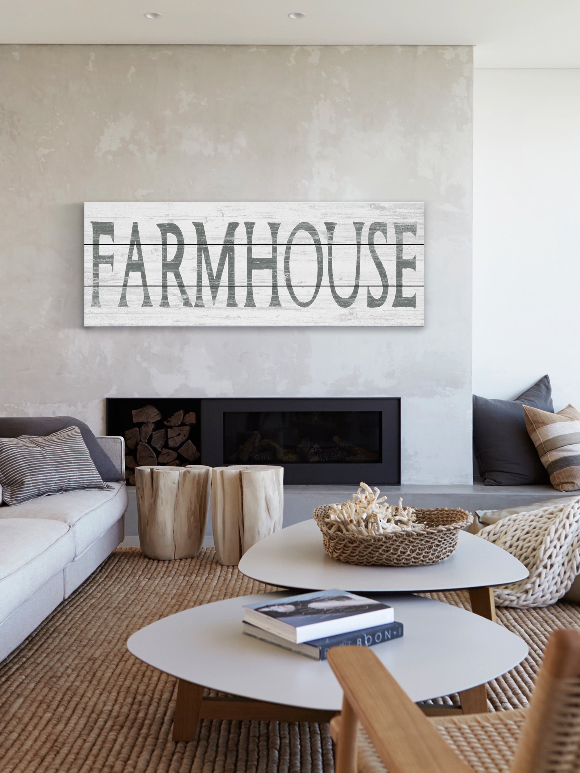Marmont Hill Vintage Farmhouse White Wood Wall Art, 15" x 45"