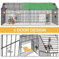 thumbnail image 5 of Dextrus 71-inch Metal Chicken Coop, Large Chicken Run Rabbit Pet Playpen with Waterproof Cover for Yard Backyard Farm, 5 of 6
