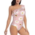 thumbnail image 3 of Goofa Daisy And Bee Pattern Women's One Piece Swimsuits Tummy Control Bathing Suits Asymmetric One Shoulder Swimwear-Large, 3 of 6