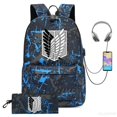 thumbnail image 3 of Mochila Attack on Titan para mujer y hombre, suave, 2 piezas, antibloqueo, mochila escolar, portátil, impermeable, capacidad de viaje, mochilas, 3 of 5