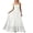 White, variant on Womens Elegant Backless Maxi Dress Flowy Bohemian Beach Gown Sleeveless Halter Neck Side Slit Black L