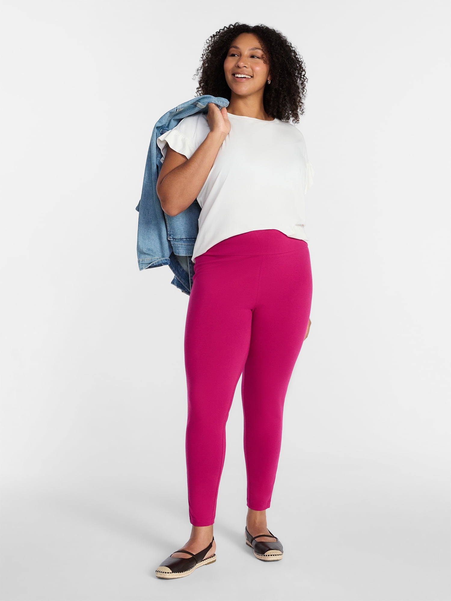 Terra & Sky Women's Plus High Waist Full Length Leggings, Sizes 0X-5X