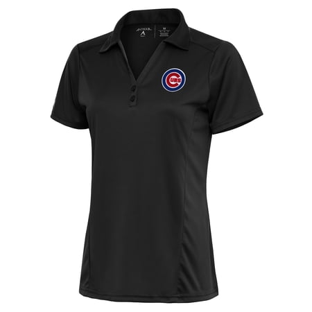 Women s Antigua Charcoal Chicago Cubs Logo Tribute Polo
