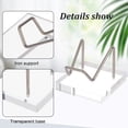 thumbnail image 4 of 1 pc Acrylic Stone Display Stand 2x2x1.6inch Square Base Platinum Iron Arm Mineral Specimens Display Easel Holders Item Stand, 4 of 6