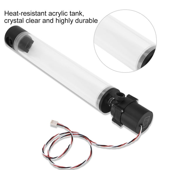 PC Water Cooling Pump, 19W Pump G1/4 Acrylic Computer DIY Water Cooling Water Cooling Kit Cooling Water Pump With Cylinder Reservoir for PC CPU Liquid Cooling