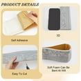 thumbnail image 6 of 2 Rolls 91x3 Inch Peel and Stick Foam 3D Wallpaper Border Self Adhesive Crown Molding Baseboard Trim Flexible Mirror Wall Base Edging Frame Lines for Home DIY Furniture Decor (Silver Gray), 6 of 9