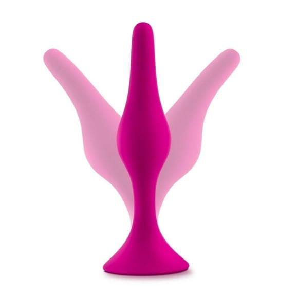Eden Beginner Silicone Anal Plug with Tapered Tip and Flexible Shaft, Pink
