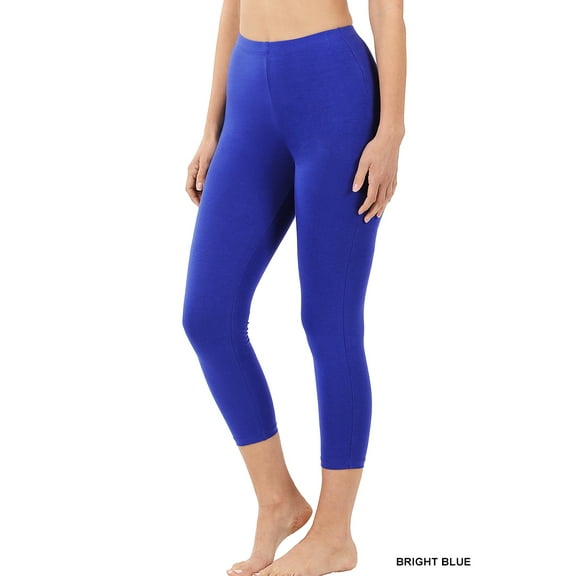 Zenana Women & Plus Premium Cotton Mid-High Waist Capri Leggings