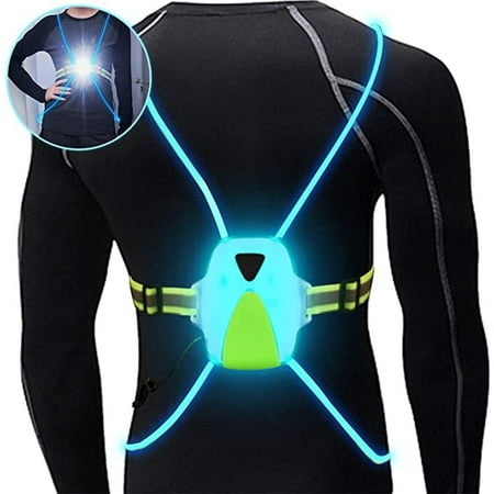 

LED Reflective Vest with Front Light Safety Vest with Adjustable Elastic Belt for Running Cycling