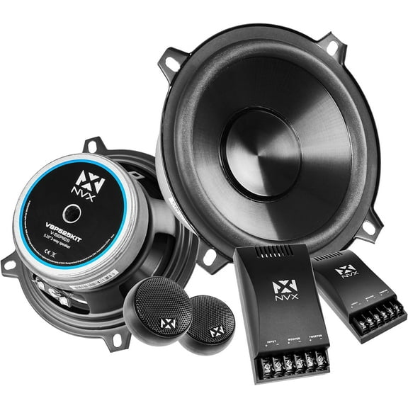 NVX VSP525KIT 5.25" Component Car Speaker System 750W Peak V-Series 2-Way w/ 25mm Silk Dome Tweeters