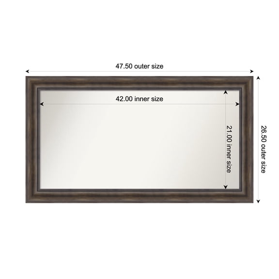 Amanti Art Custom Wall and Bathroom Mirror (26.5 x 47.5 in.), Rustic Pine Brown Frame