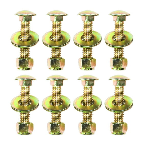 shiyou-3/8" x 1-3/4"Carriage Bolts by Colors Galvanization of Square Neck with Nylon Lock Buckle nut and Big Size Washer Assembly Unit,Carbon Steel,Grade 2.(8pcs Pack)