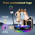 thumbnail image 4 of 360-Degree Rotating Glass Photo Booth with Selfie Fill Light & 31.5-Inch Auto Rotating Video Platform for Weddings, Parties, Birthdays, and Holiday Celebrations, 4 of 7