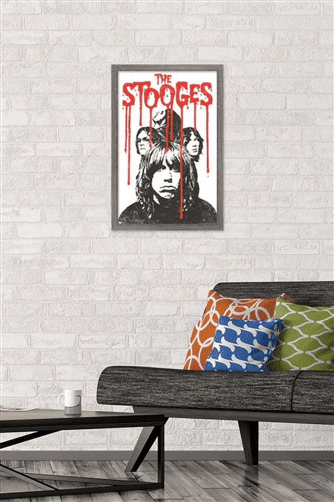 The Stooges - Bleeding Logo Wall Poster, 14.725" x 22.375", Framed