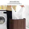 thumbnail image 2 of TEAFIRST 100L Large Bamboo Laundry Hamper, Clothes Storage Organiser Bag, Basket with Lid, Brown, 2 of 8