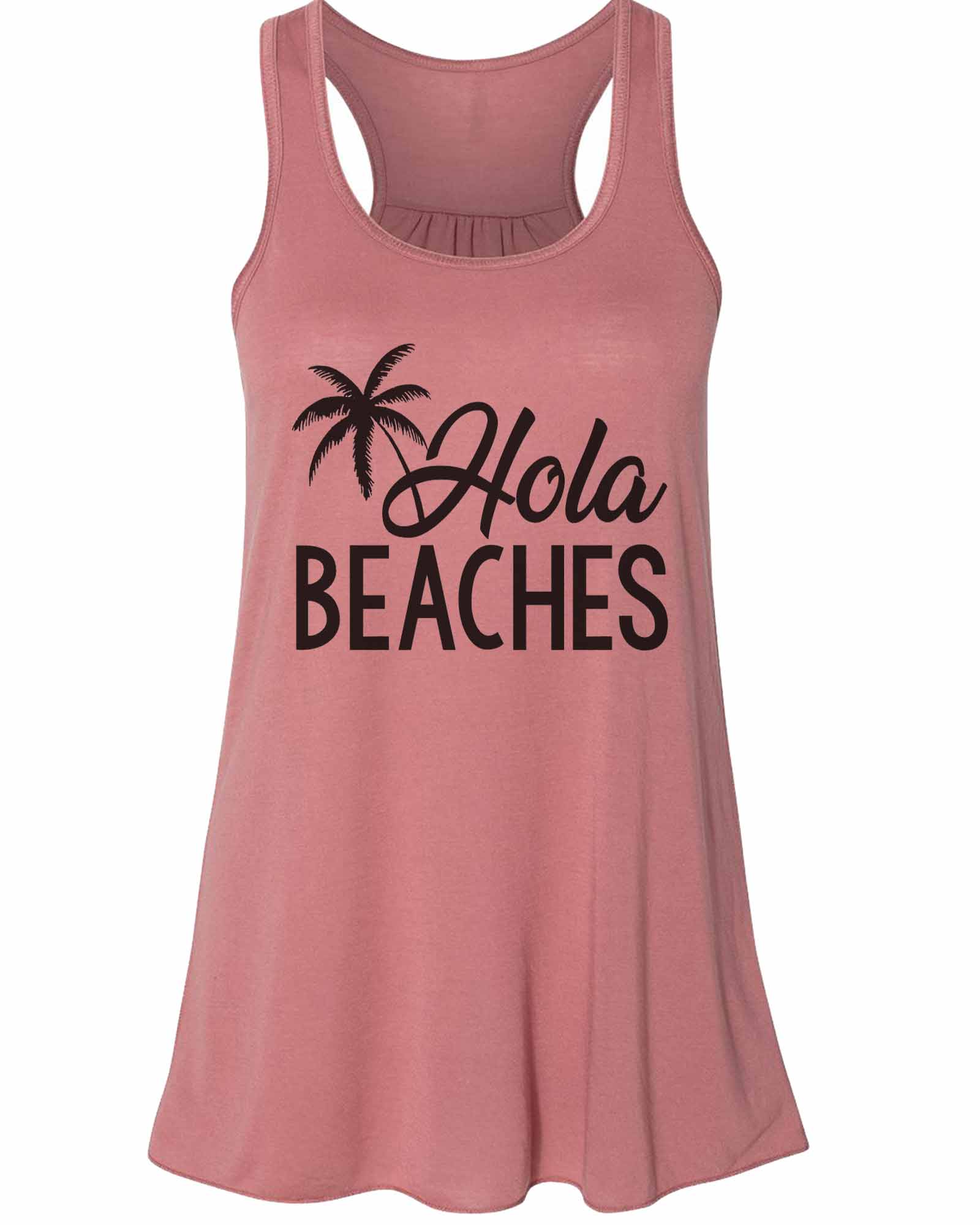 Women’s Cute Vacation "Hola Beaches" Soft Bella Tank Top Summer Tank