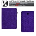 thumbnail image 5 of Embossed Folio Flip Smart Case for Samsung Galaxy Tab A 10.1" 2016 SM-T580/SM-T585, Premium PU Leather Kickstand Card Slots Magnetic Auto Sleep / Wake with Pen Slot Case for Tab A 10.1" 2016, Purple, 5 of 5