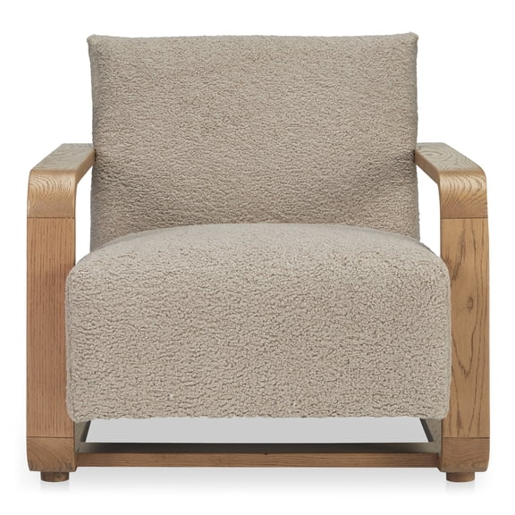 Moe's Home Collection Eckersley Lounge Chair Beige Faux Shearling Fabric Chairs