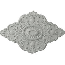 42 3/4"W x 28 7/8"H x 1"P Ashford Ceiling Medallion, Hand-Painted Frost