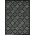 thumbnail image 2 of Nourison Easy Care Indoor/Outdoor Charcoal/Black 6' x 9' Area Rug, Moroccan, Trellis, Bedroom, Living Room, Backyard, Deck, Patio, Easy Clean, Non Shedding, 2 of 8