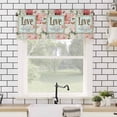 thumbnail image 4 of Vintage Love Roses Valances for Windows Floral Leaf Watercolor Flower Rod Pocket Curtain Valance Window Treatment Short Curtains for Kitchen Living Room, 54"x18", 4 of 5
