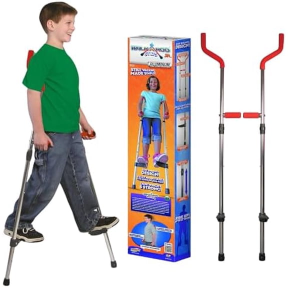 Original Walkaroo JR. Aluminum Lightweight Stilts with Ergonomic Design for Kids Outdoor/Indoor Active Play and Exercise (110 Lbs Max Weight)$$Sport & Recreation Other