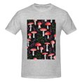 thumbnail image 4 of Bingfone Red Mushrooms Men'S Loose Fit Short-Sleeve Pocket T-Shirt, 4 of 7