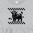 thumbnail image 4 of Inktastic Highland Cow Lover Checkered Girls Baby Dress, 4 of 5
