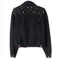 thumbnail image 4 of Chaqueta Vaquera Extragrande para Mujer con Perlas Bordadas y Abalorios Negro XL, 4 of 5