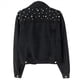thumbnail image 4 of Chaqueta Vaquera Extragrande para Mujer con Perlas Bordadas y Abalorios Negro XL, 4 of 5