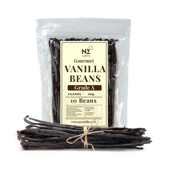 10 Vanilla Beans Grade a ,  Whole Vanilla Bean Pods for Making  Extract & Baking, Non-GMO. by Akshit