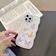 thumbnail image 2 of Compatible with iPhone 12 Case, Aesthetic Glitter White Butterfly Bling Phone Cover for Women Girls, Cute Fashion Love Heart Wavy Edge Phone Skin, Soft Silicone Slim Fit Protective Cover, 2 of 15