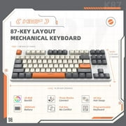 ZIYOULANG K87 Mechanical Keyboard, TKL 87 Keys Wireless 2.4GHz/Bluetooth 5.1/Wired Custom Coiled USB C Cable RGB Gaming Keyboard, Hot-Swappable Red Switch for PC PS5 PS4 Xbox one Mac Cherry MX