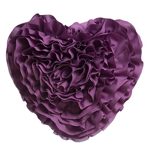 RufflePuff Ruffled Heart Pillow by North End Decor, Orchid