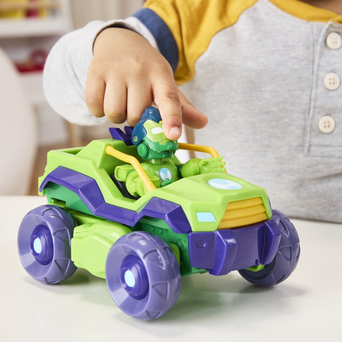 Marvel Iron Man and his Awesome Friends Iron Hulk 2-In-1 Mech Suit & Vehicle Set for Kids Ages 3 and up