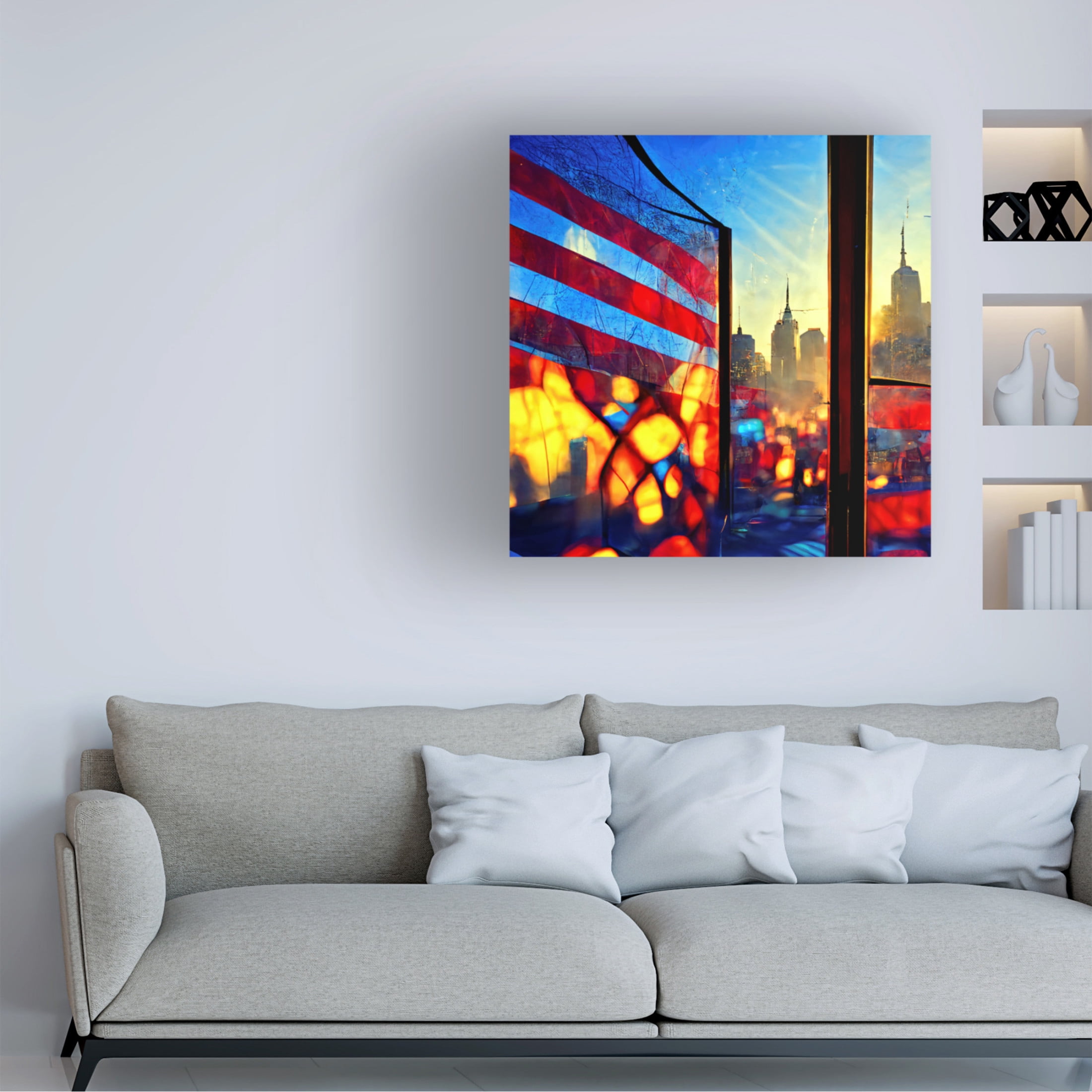 Canvas Wall Art - Ray Heere 'New York 5' Wall Art for Living Room, Bedroom, or Office Décor by Trademark Fine Art - 35 x 35 Inches