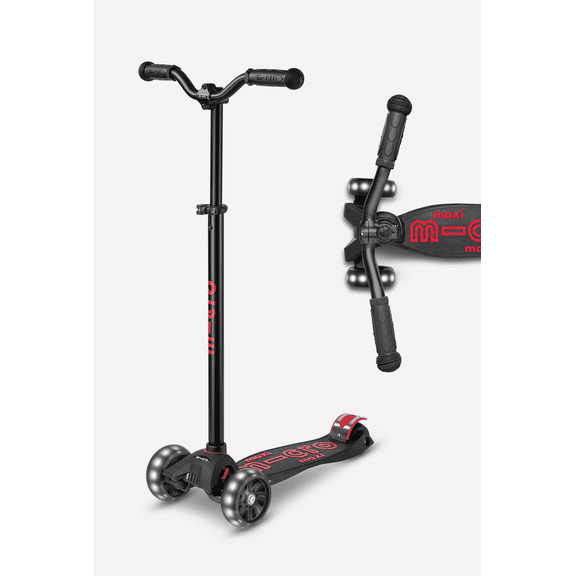 Micro Kickboard Maxi Deluxe Pro LED Kids Kick Scooter, 3-Wheel Wide Wheels, Ages 5-12